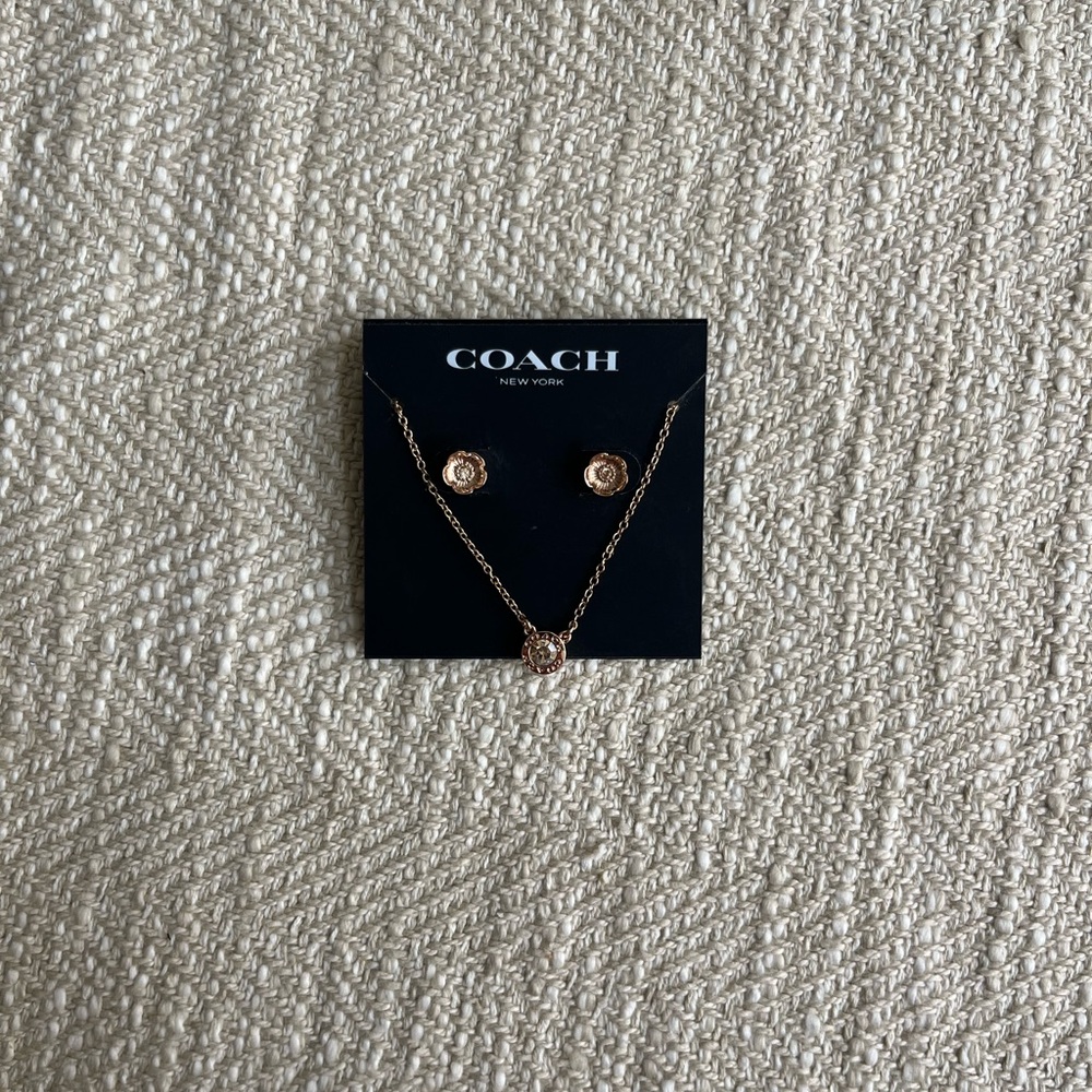 Coach earring and necklace set